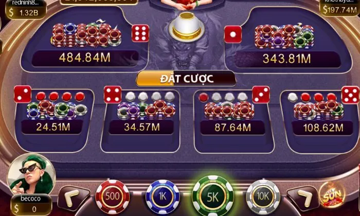 Trò chơi với hơn 6 mức cược khác nhau